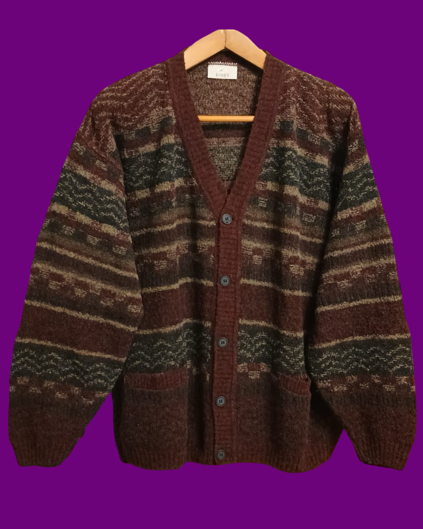 Vintage Multicolor Fantasy 90's Cardigan Unisex Size L