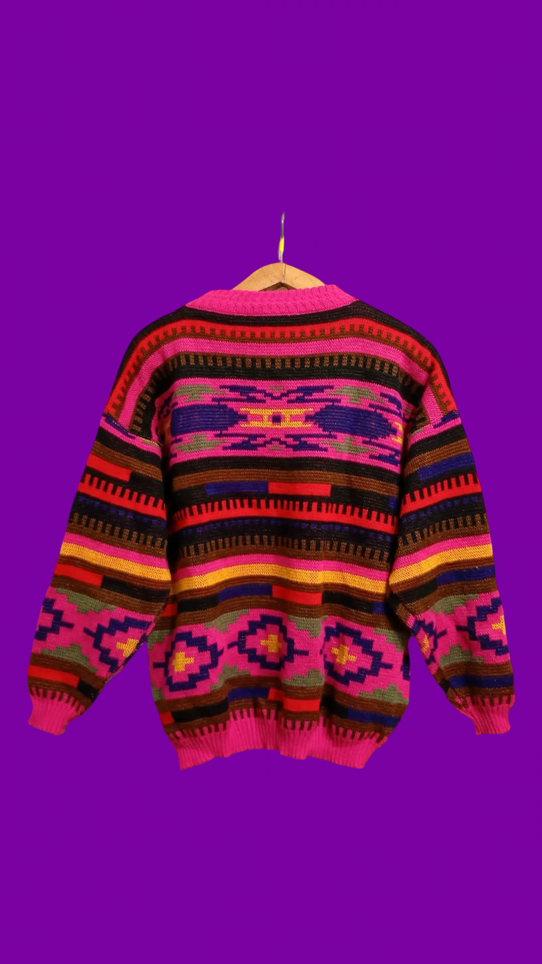 Vintage Multicolor Fantasy 90's Sweater Woman Size M