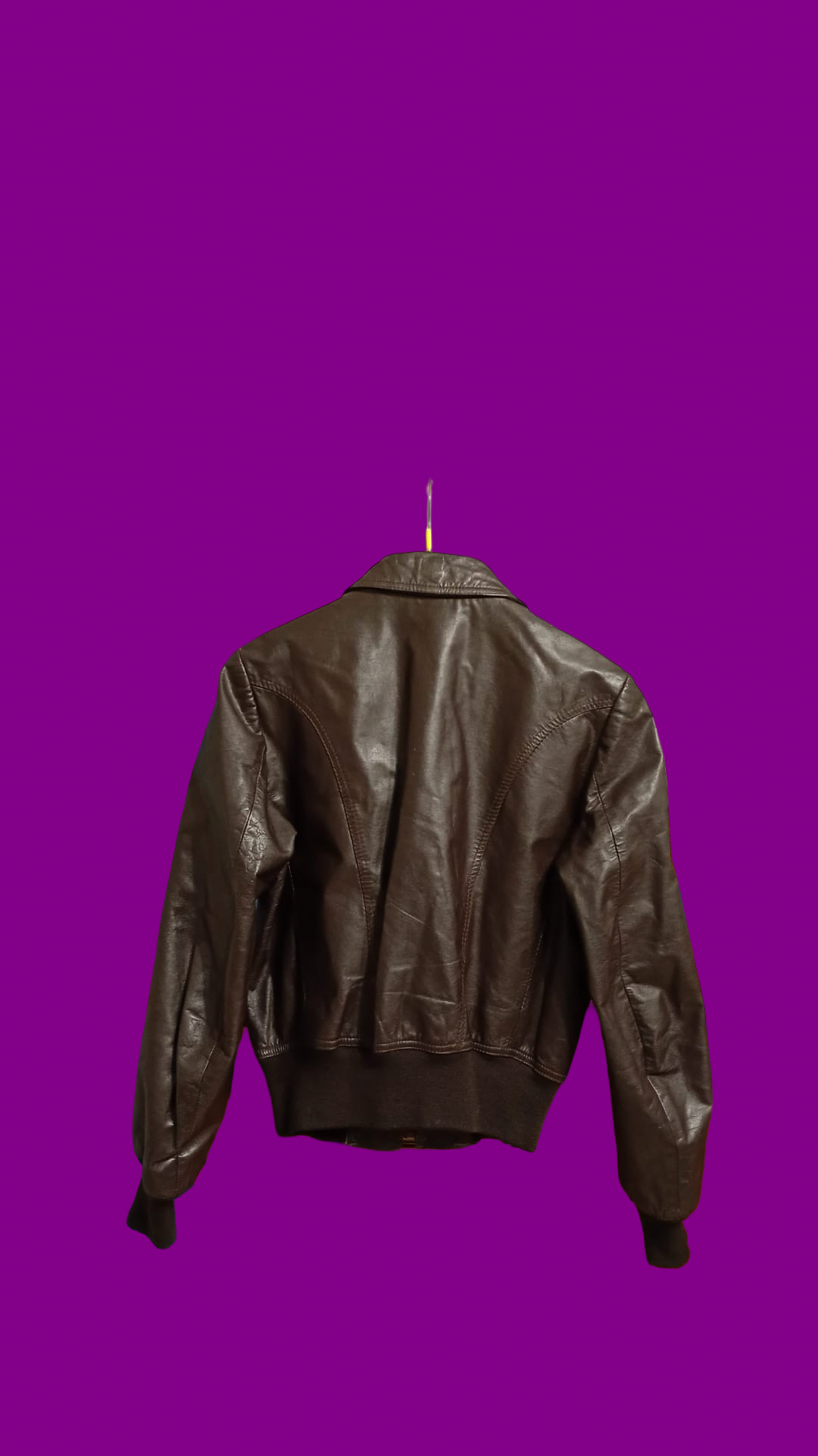 Vintage Black Fantasy 90's Spring Leather Jacket Woman Size M