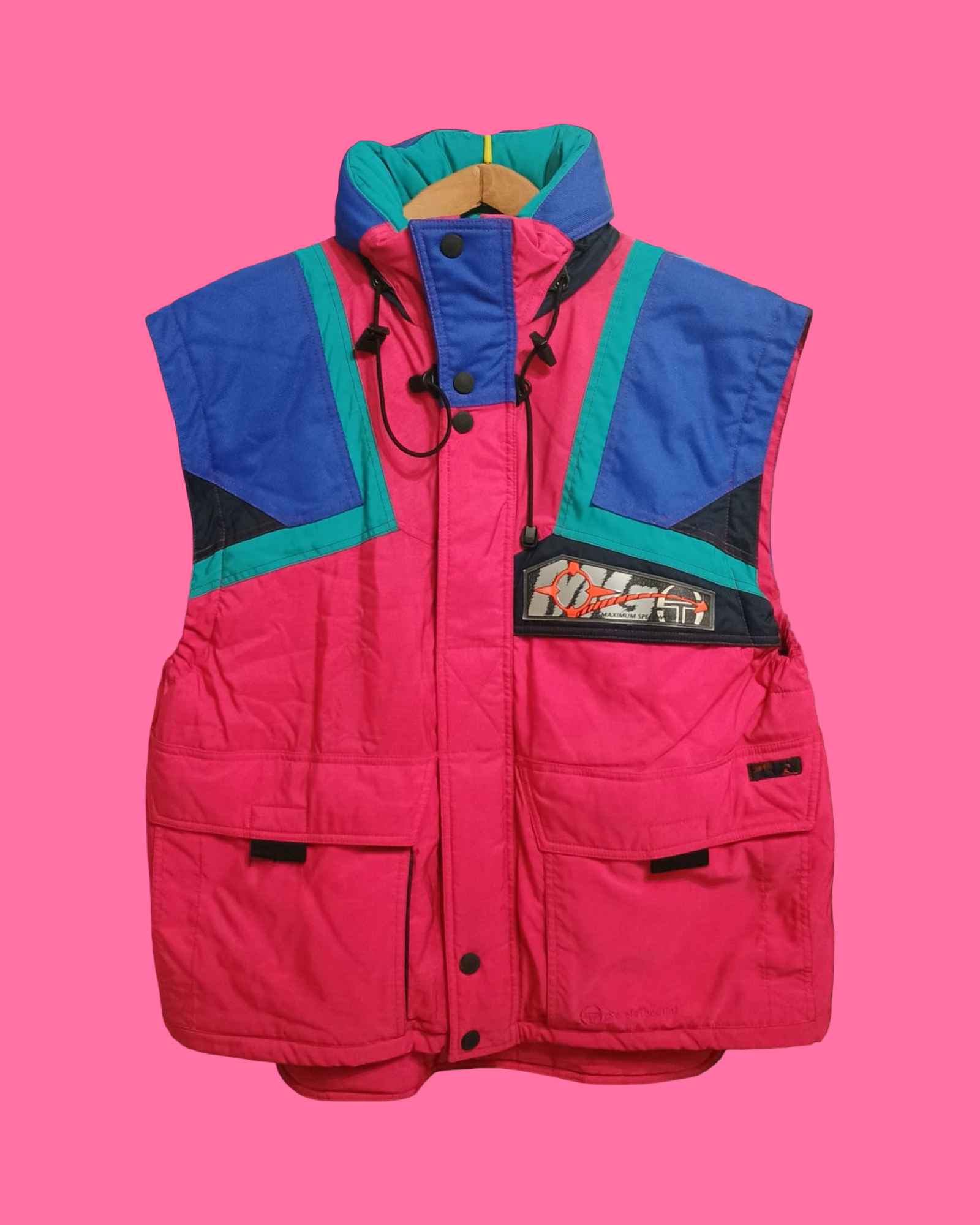 Vintage Multicolor Fantasy 90's Sergio Tacchini Gilet Unisex Size L
