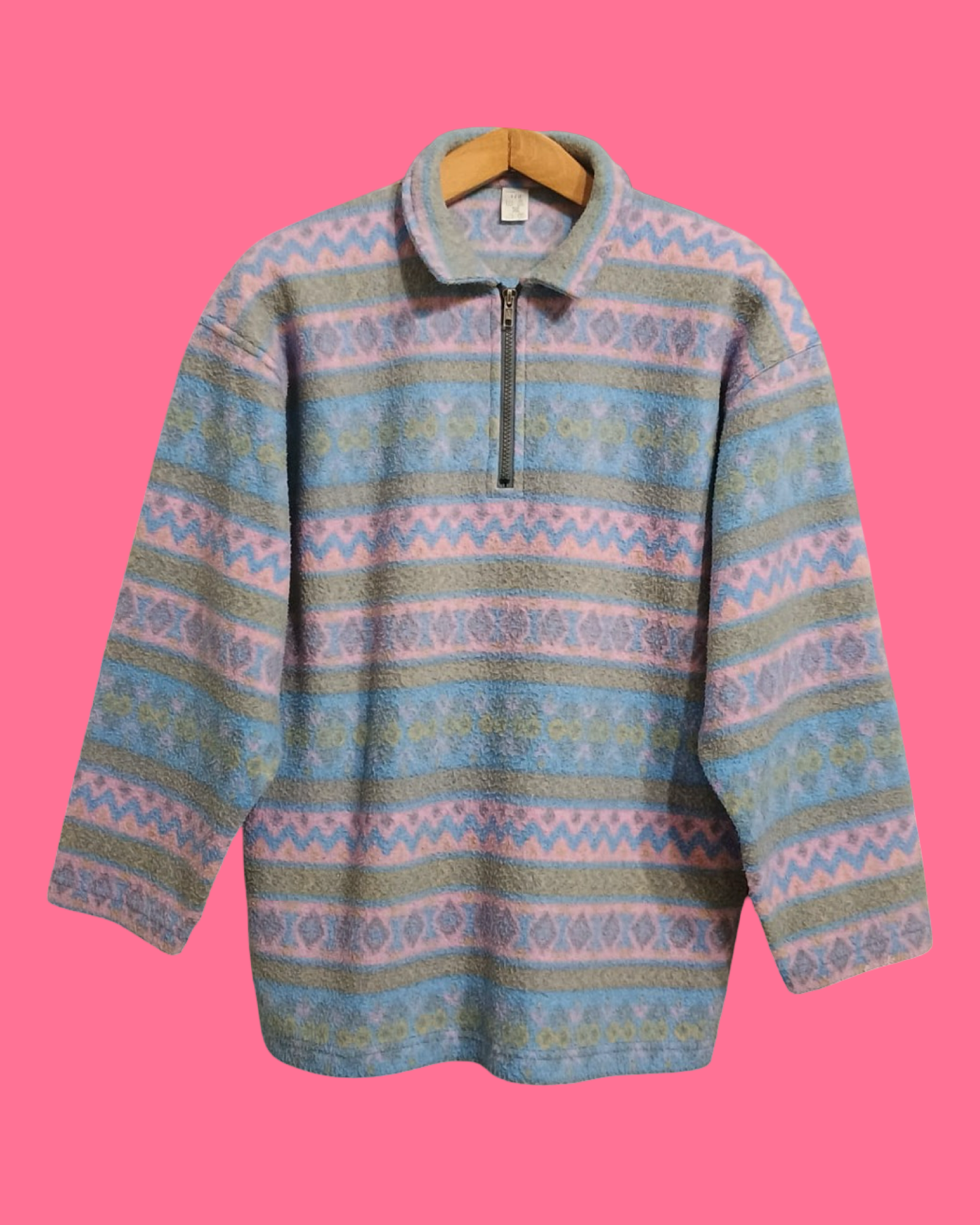 Vintage Multicolor Fantasy 90's Sweatshirt Woman Size L