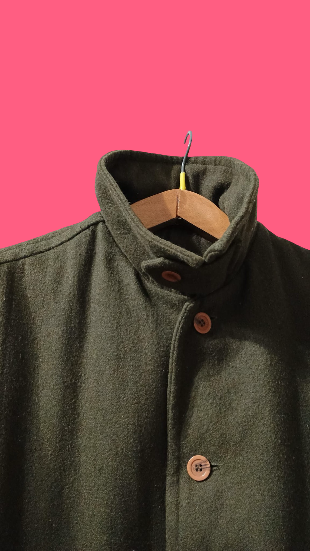 Vintage Multicolor Fantasy 90's Wool Coat Unisex Size L