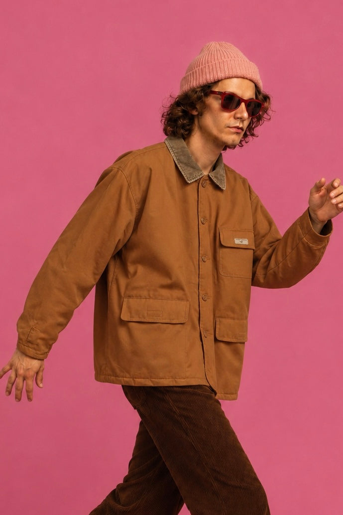 Vintage Brown 90's Spring Jacket Unisex Size XL