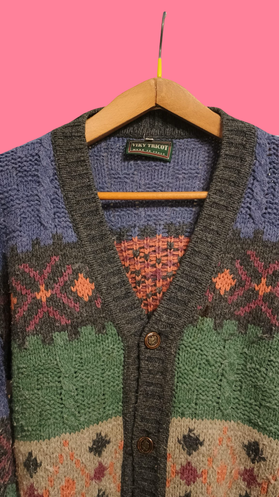 Vintage Multicolor Fantasy 90's Sweater Unisex Size L