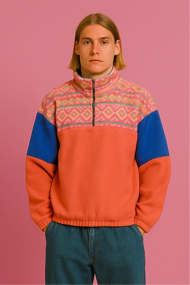 Sweatshirt Vintage Multicolor A Fantasia Anni 90 Unisex Size XL