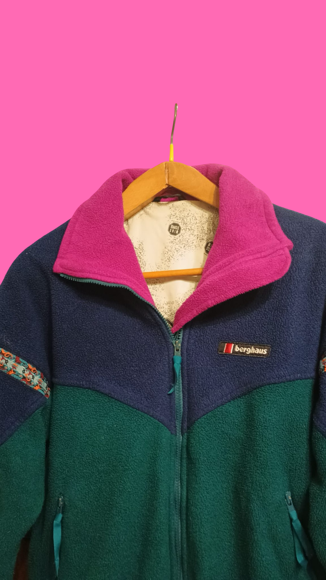 Vintage Multicolor Fantasy 90's Fleece Jacket Unisex Size S