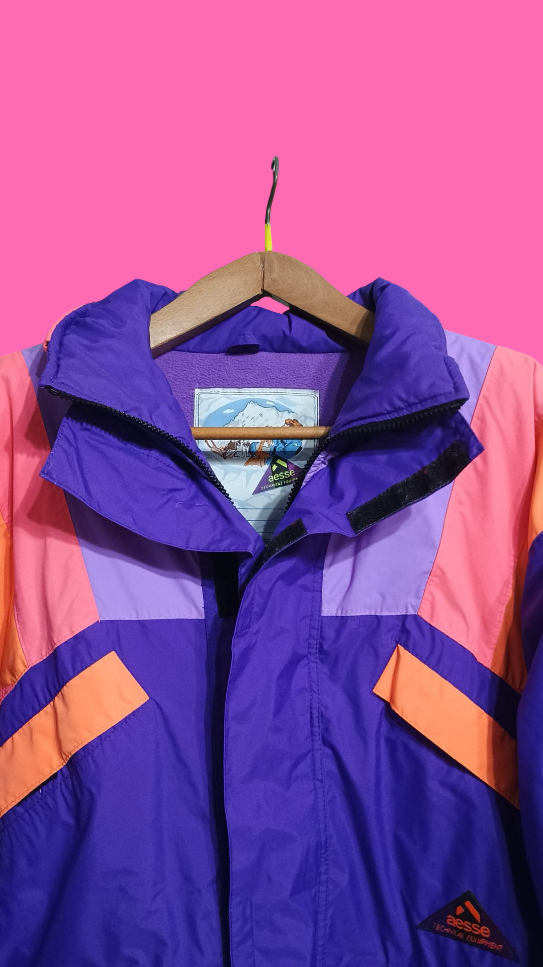 Vintage Multicolor Fantasy 90's Aesse Winter Snow Jacket Unisex Size L