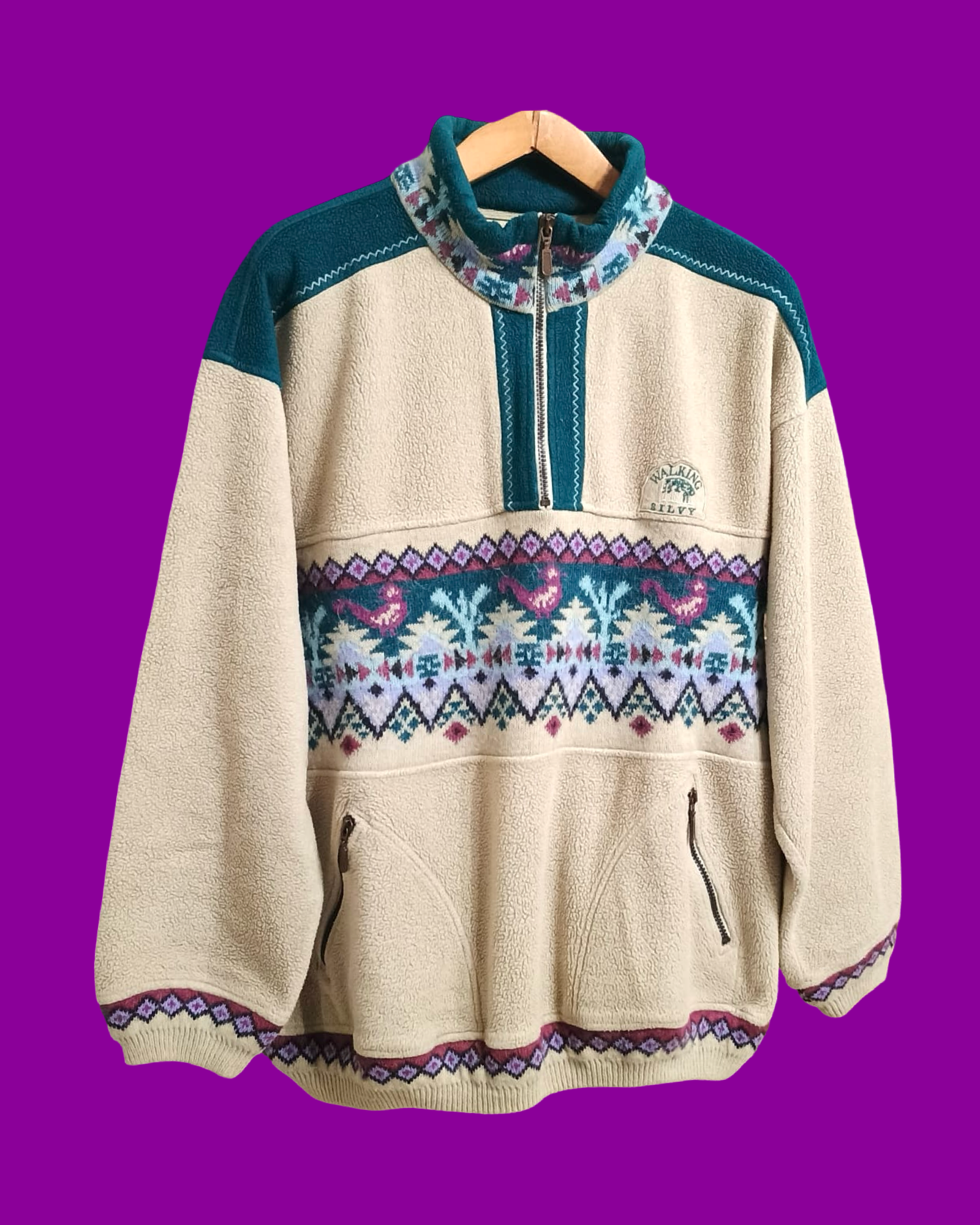 Vintage Multicolor Fantasy 90's Fleece Unisex Size L