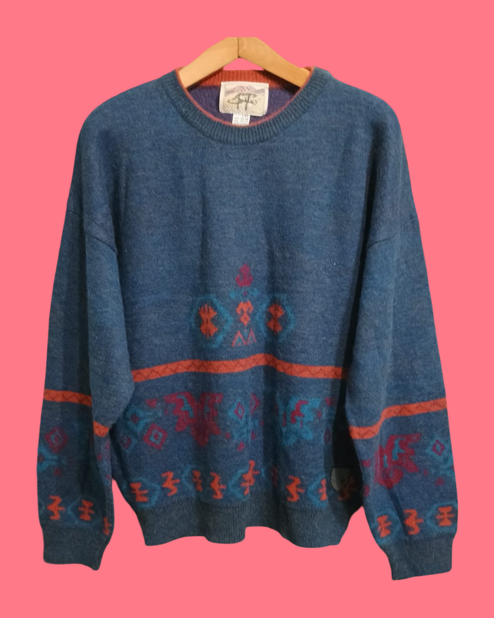 Vintage Multicolor Fantasy 90's Sweater Unisex Size L