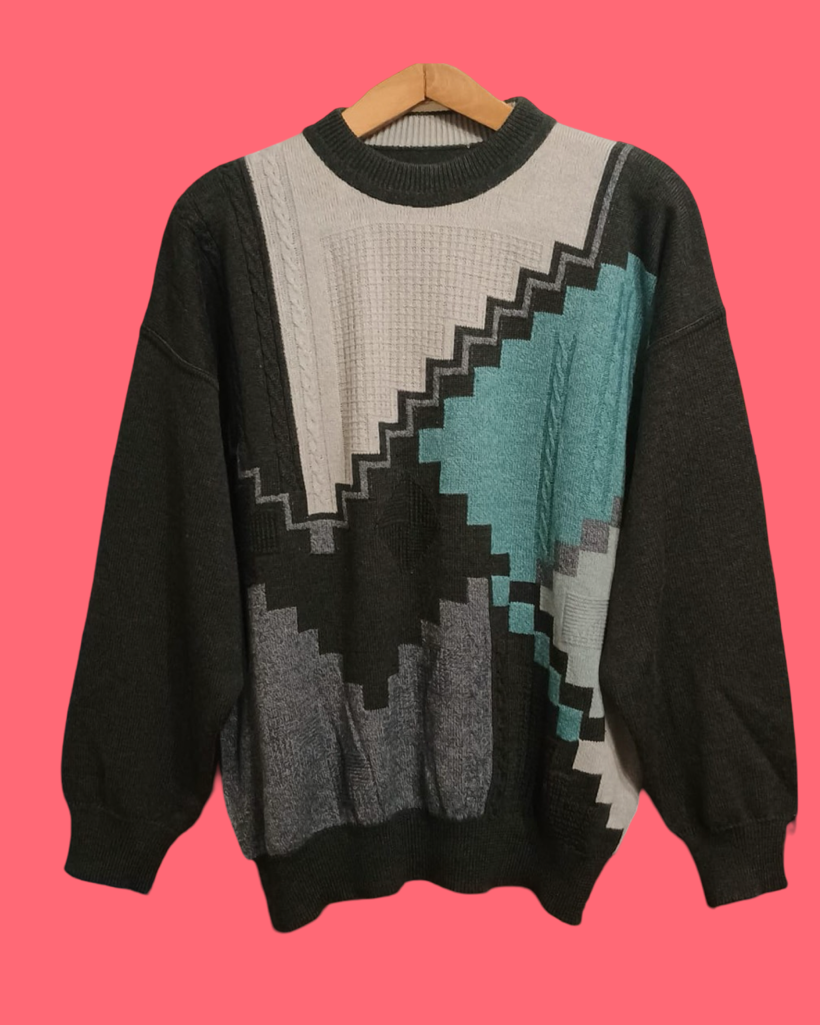 Vintage Multicolor Fantasy 90's Sweater Unisex Size L