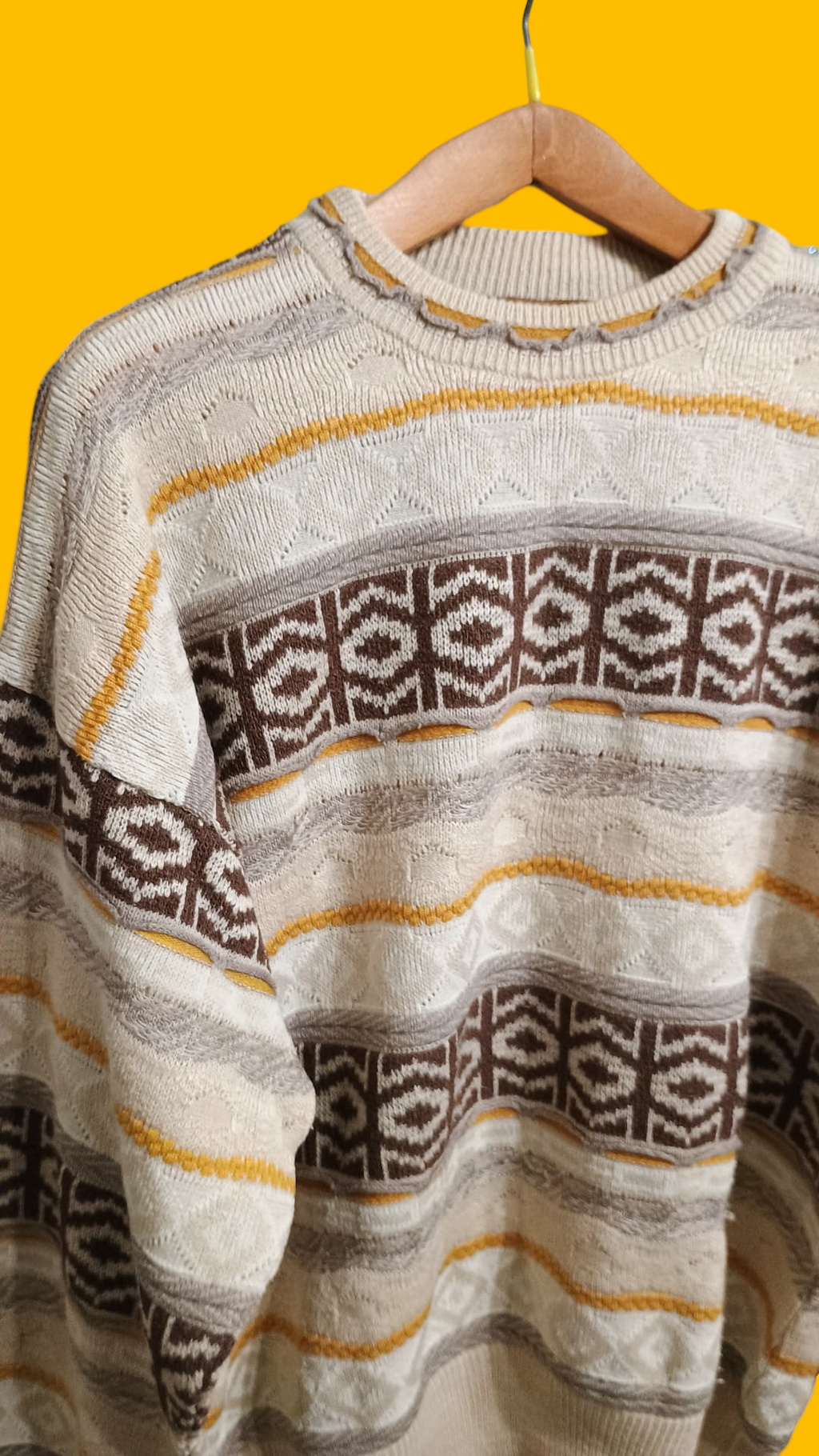 Maglione Vintage Multicolor A Fantasia Anni 90 Unisex Size XL