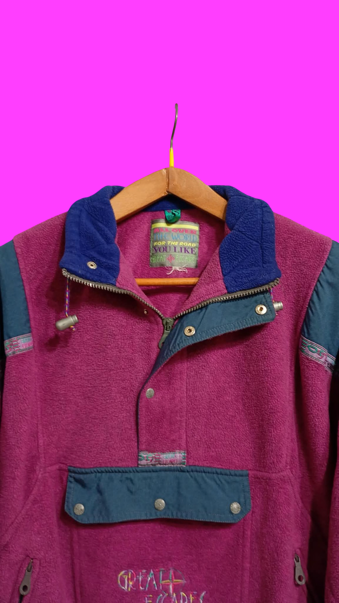 Vintage Multicolor Fantasy 90's Rare Fleece Unisex Size XL