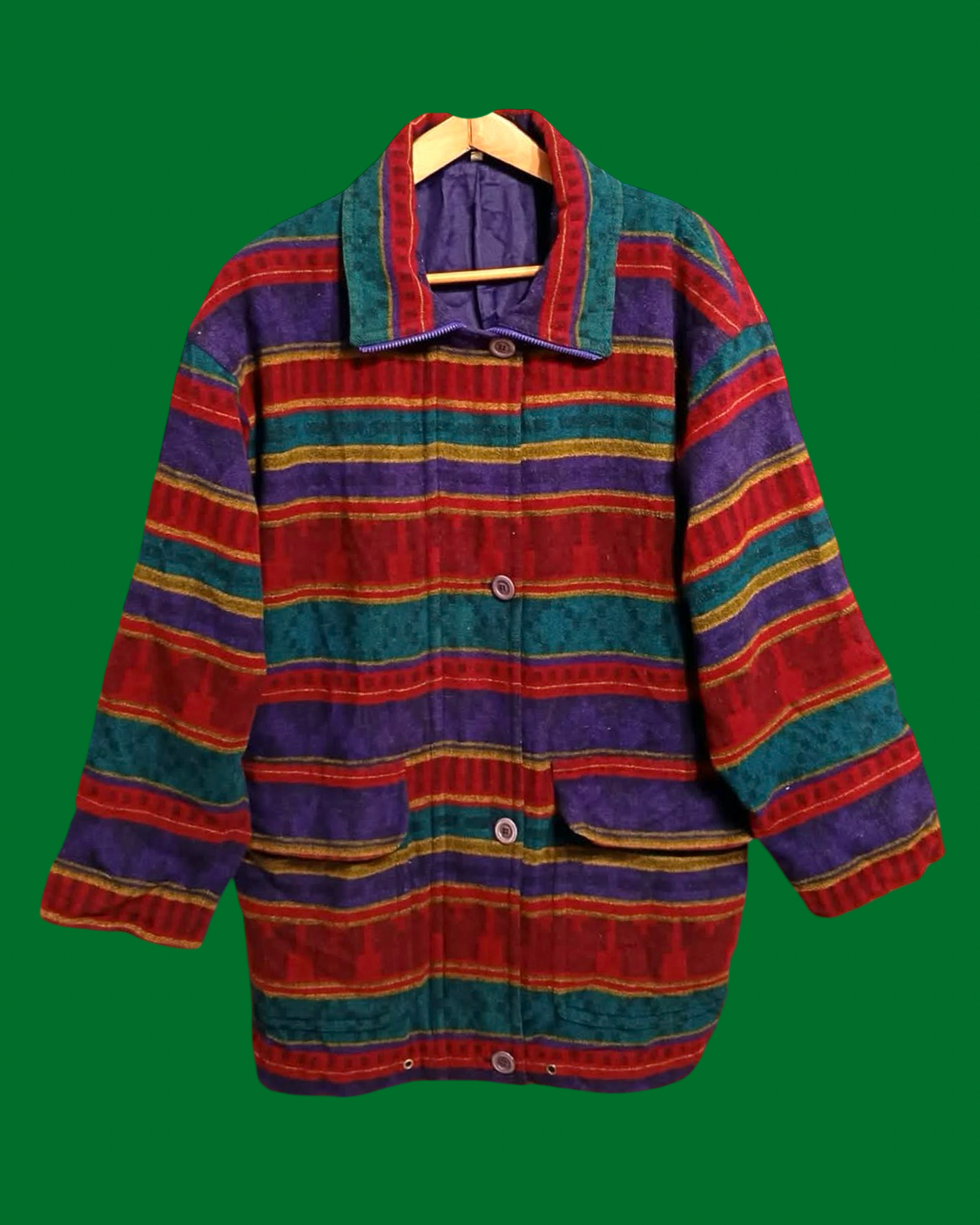 Vintage Multicolor Fantasy 90's Rare Coat Woman Size XL