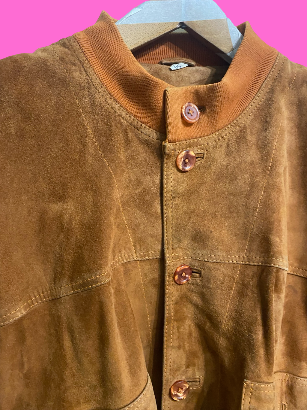 Vintage Brown Fantasy 90's Spring Leather Jacket Unisex Size XL