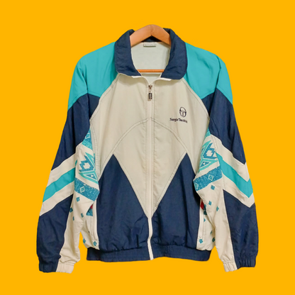 Soft Jacket Vintage Sergio Tacchini Multicolor A Fantasia Anni 90 Unisex Size M