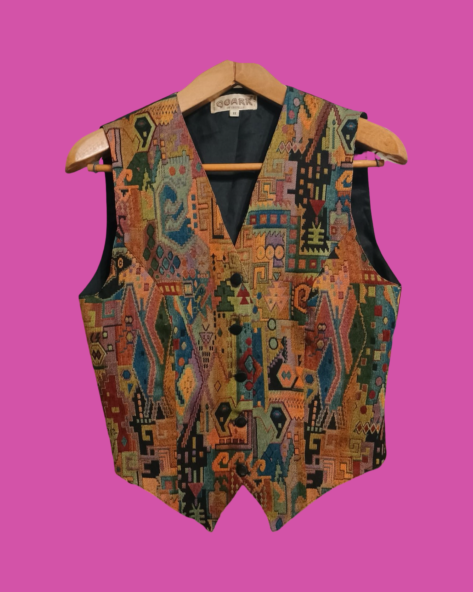 Vintage Green 90's Camoscio Gilet Woman Size M