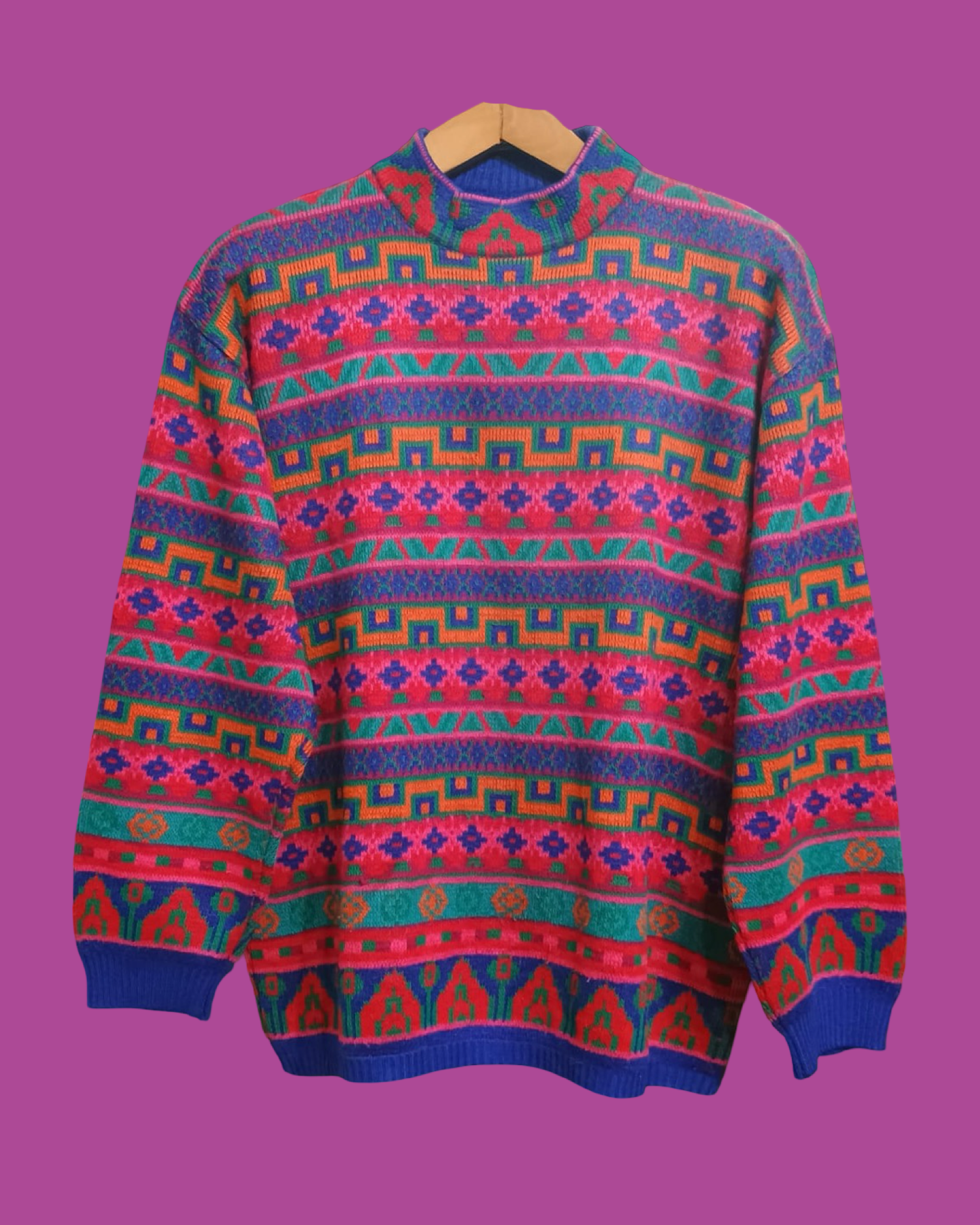 Vintage Multicolor Fantasy 90's Sweater Woman Size M