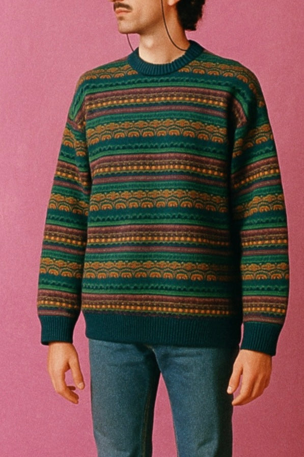 Maglione Vintage Multicolor A Fantasia Anni 90 Unisex Size L