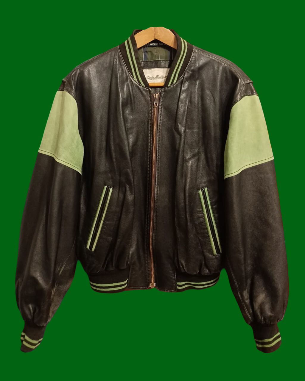 Vintage Brown 90's Spring Leather Jacket Unisex Size M