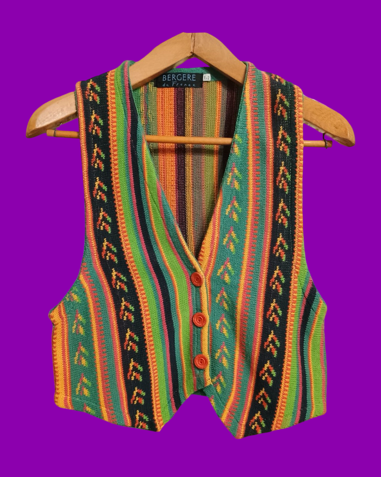 Vintage Multicolor Fantasy 90's Gilet Woman Size S