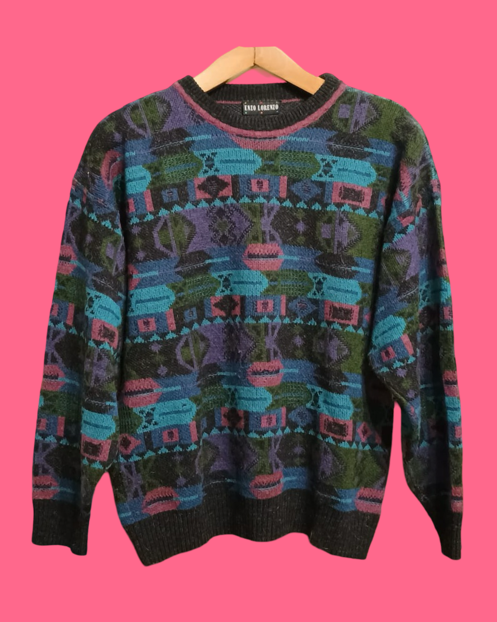 Vintage Multicolor Fantasy 90's Sweater Unisex Size M