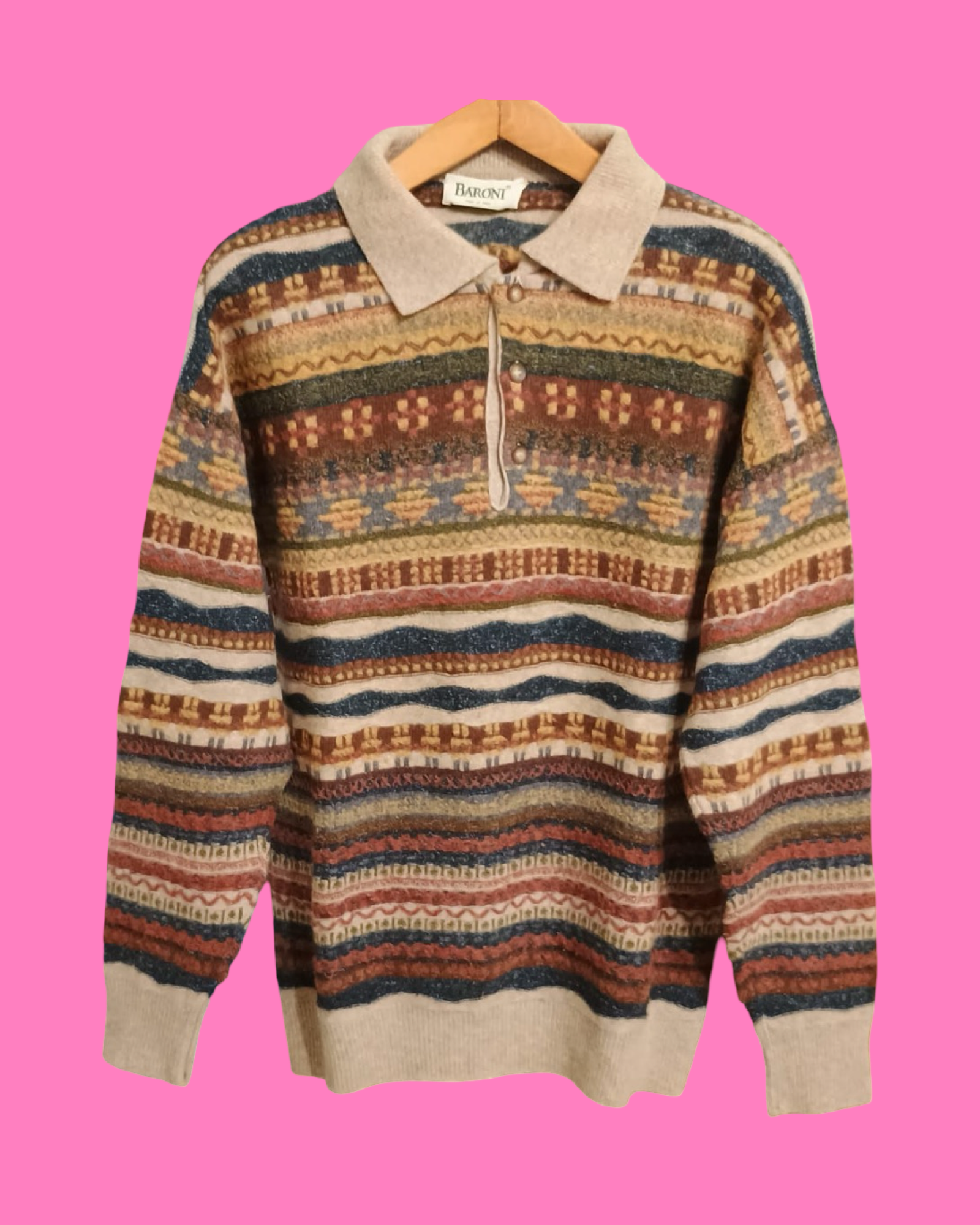 Vintage Multicolor Fantasy 90's Sweater Unisex Size L