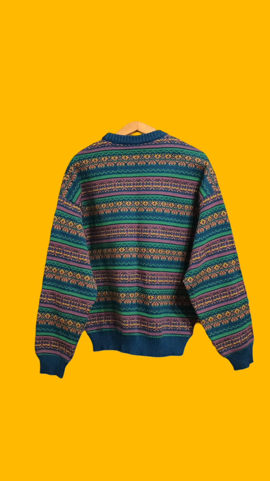 Maglione Vintage Multicolor A Fantasia Anni 90 Unisex Size L