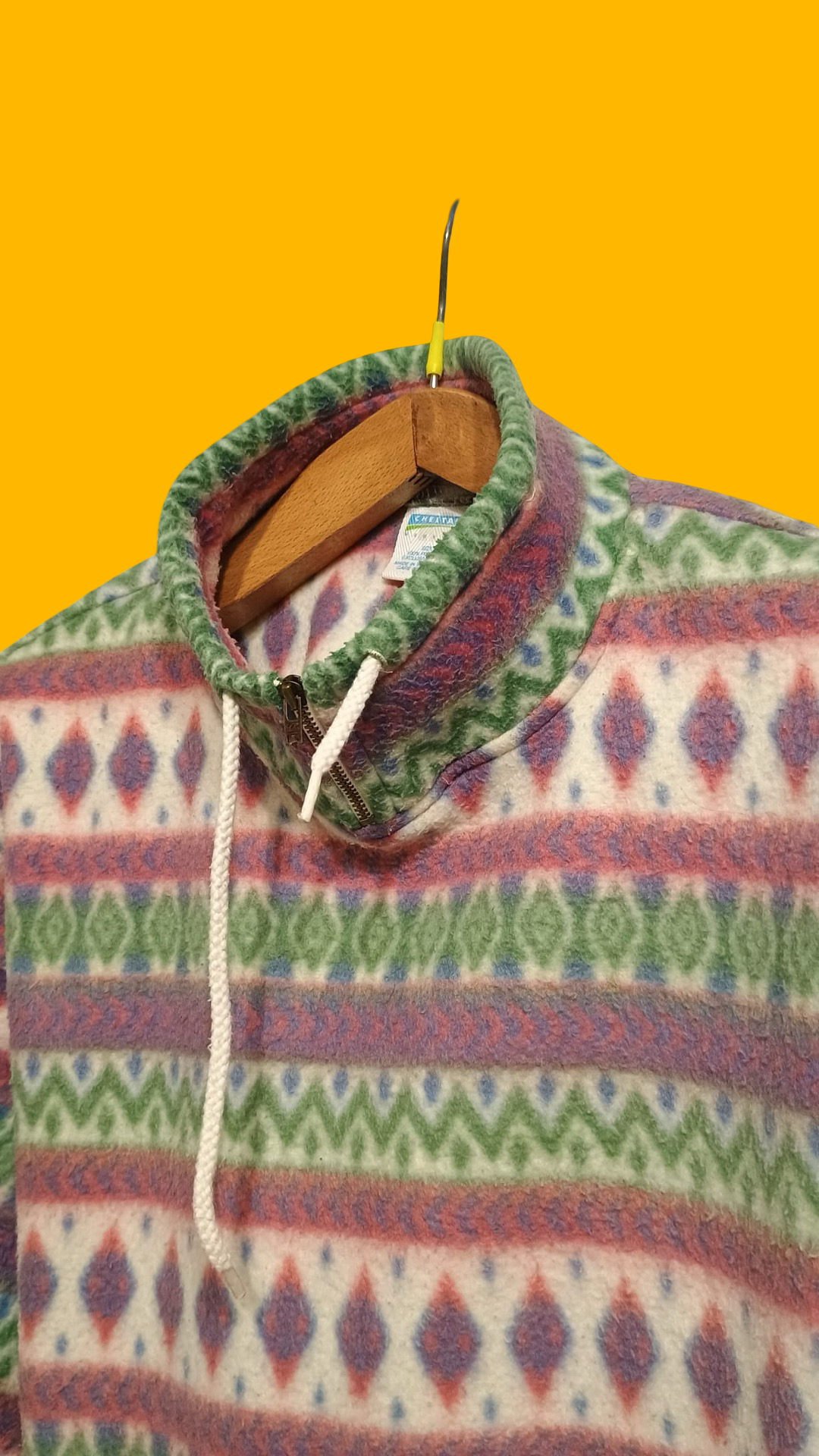Sweatshirt Vintage Multicolor A Fantasia Anni 90 Unisex Size M
