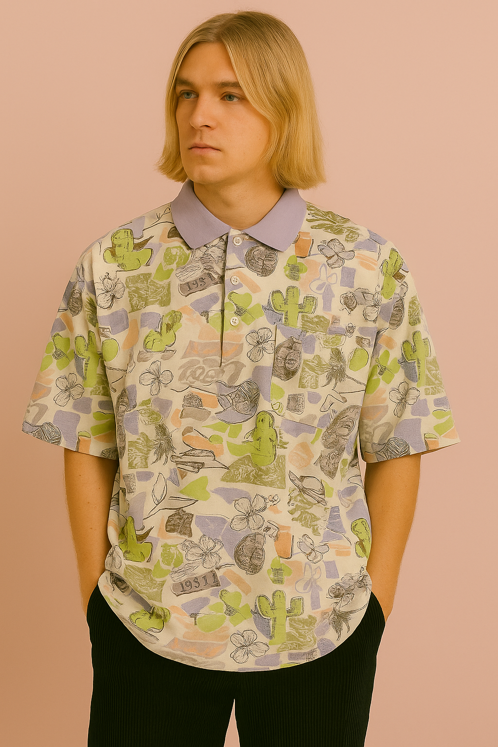 Vintage Multicolor Fantasy 90's Polo Unisex Size S