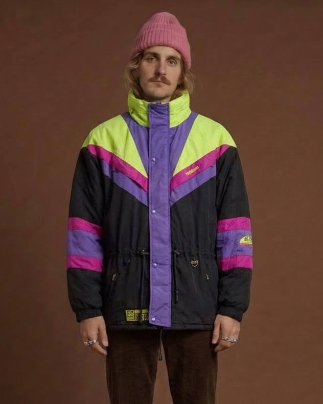 Vintage Multicolor Fantasy 90's Rare Snow Jacket Unisex Size L