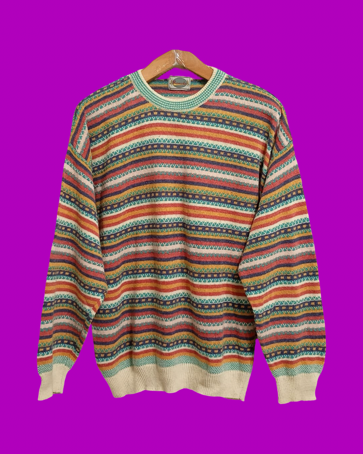 Vintage Multicolor Fantasy 90's Sweater Unisex Size L
