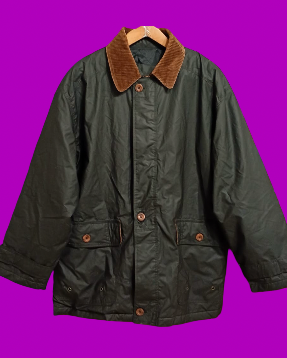 Vintage Green Brown Multi 90's Jacket Unisex Size L