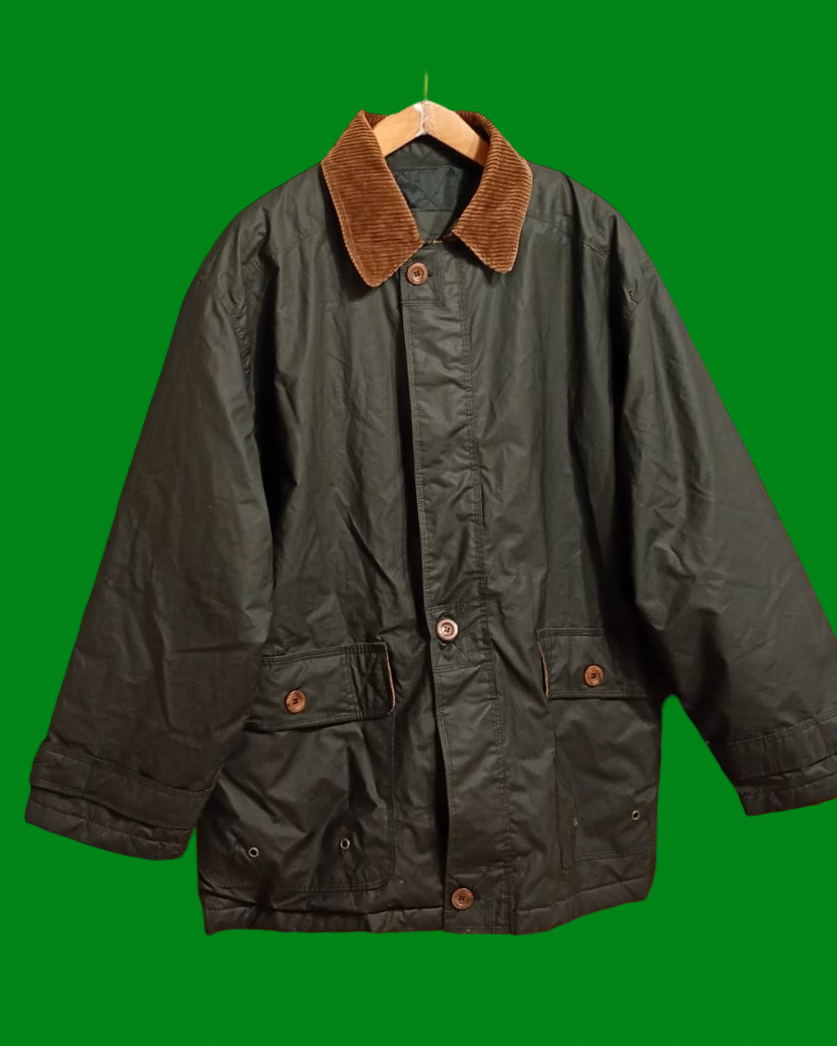 Vintage Green Brown Multi 90's Jacket Unisex Size L