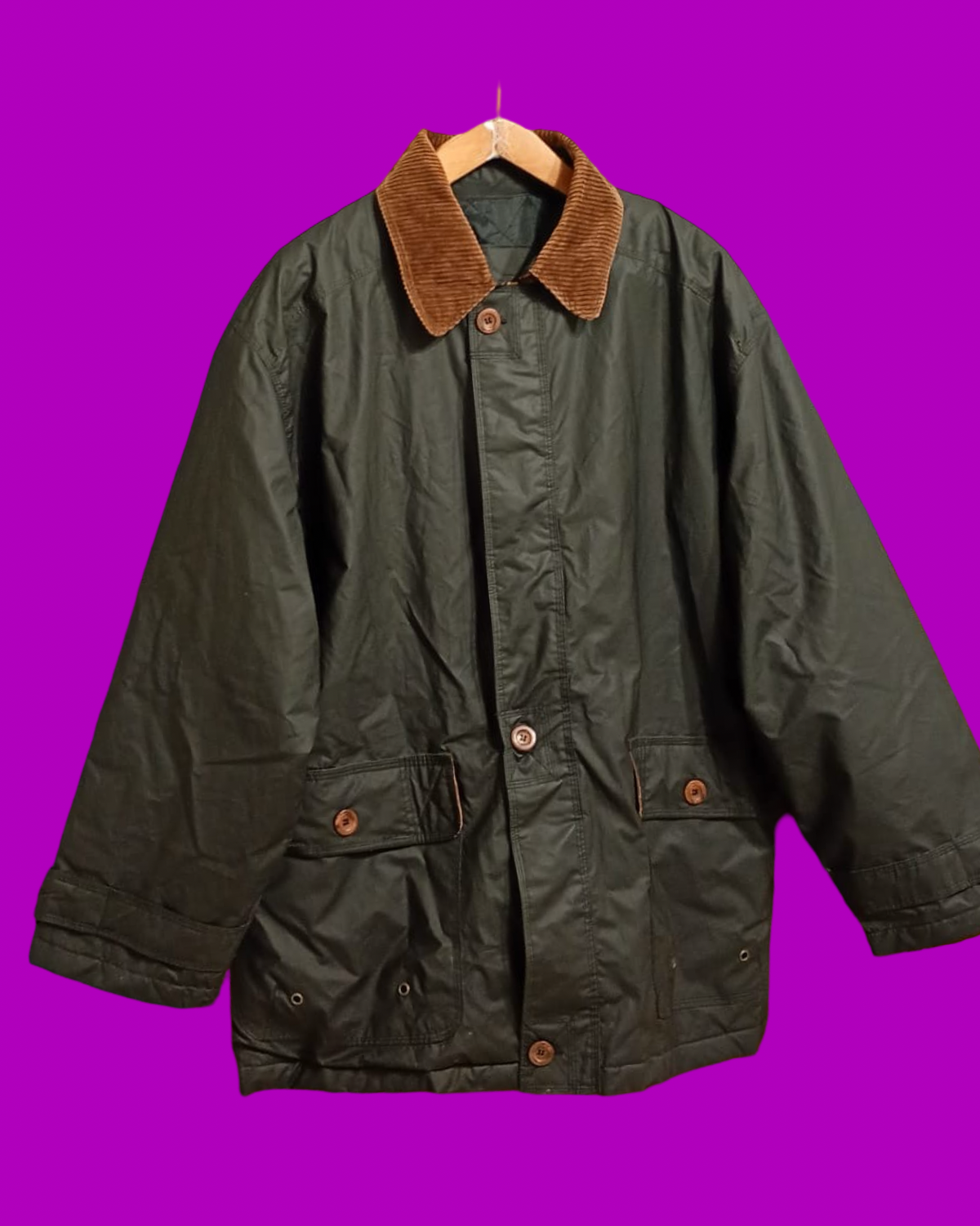 Vintage Green Brown Multi 90's Jacket Unisex Size L