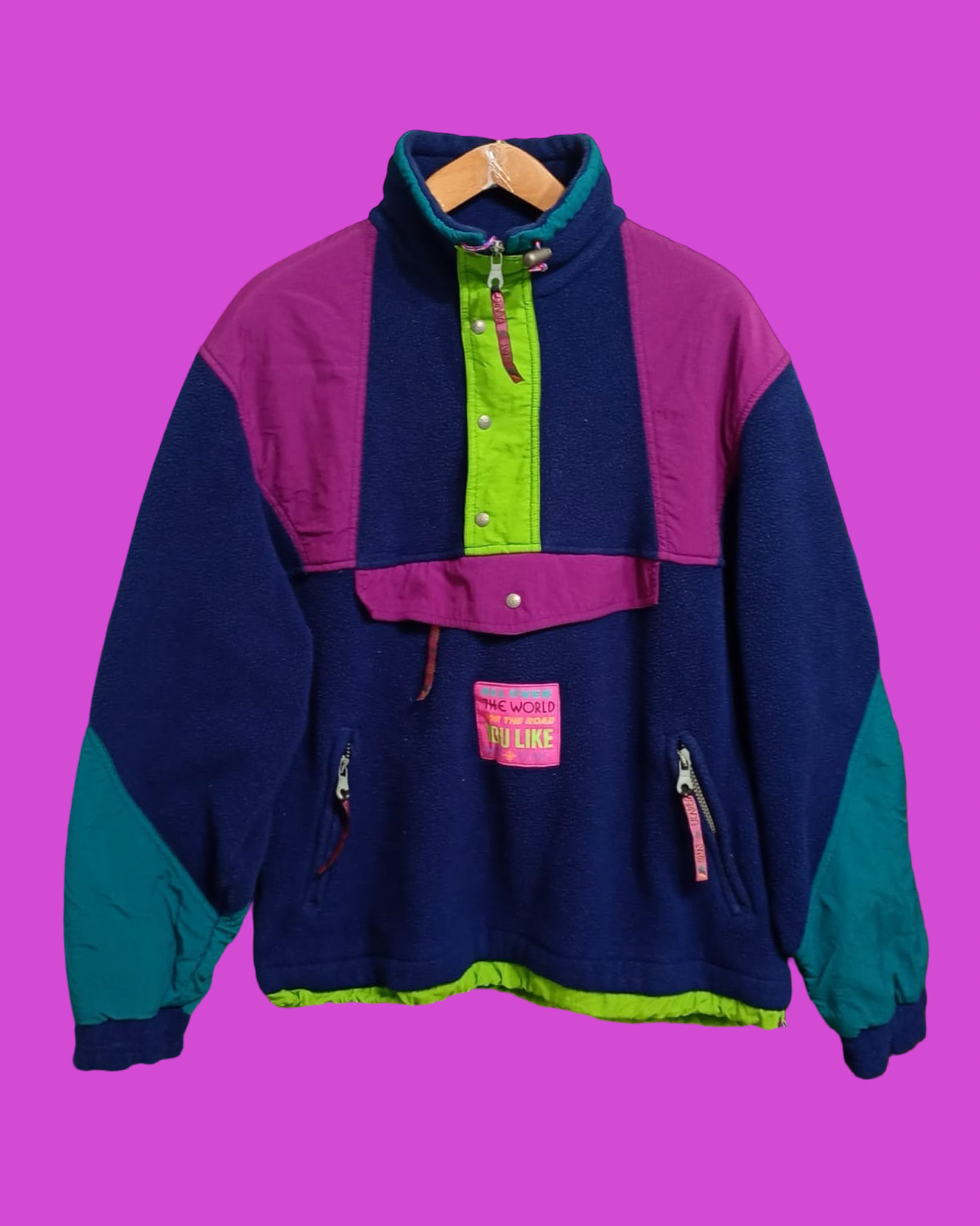 Vintage Multicolor Fantasy 90's Rare Fleece Unisex Size L