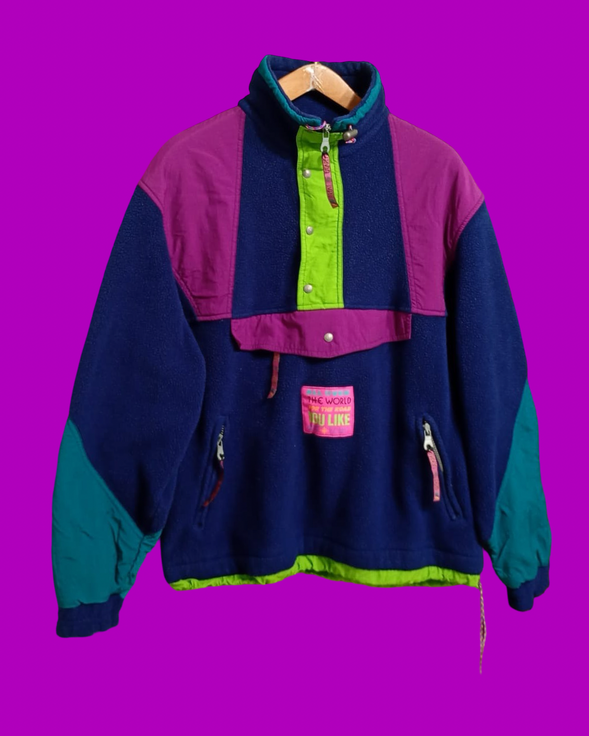 Vintage Multicolor Fantasy 90's Rare Fleece Unisex Size L