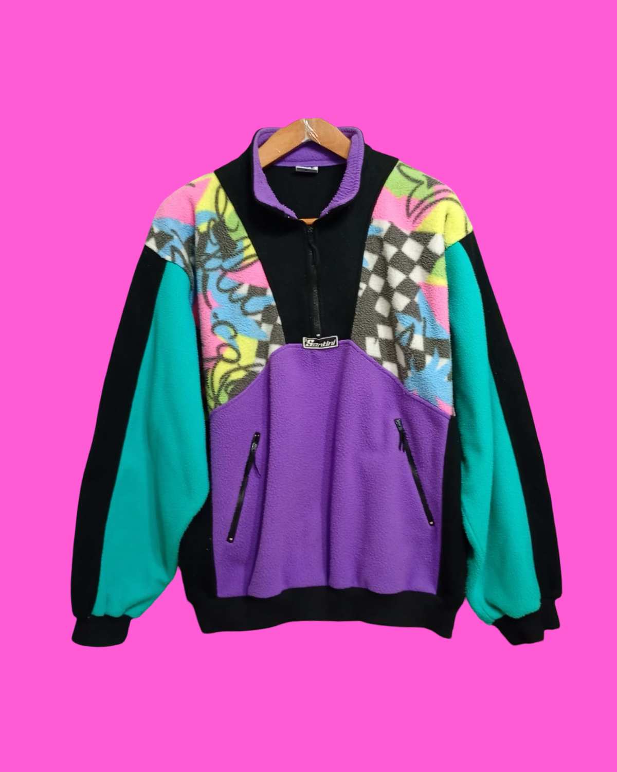 Vintage Multicolor Fantasy 90's Rare Fleece Unisex Size M
