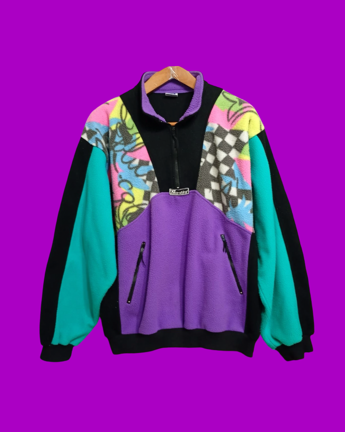 Vintage Multicolor Fantasy 90's Rare Fleece Unisex Size M