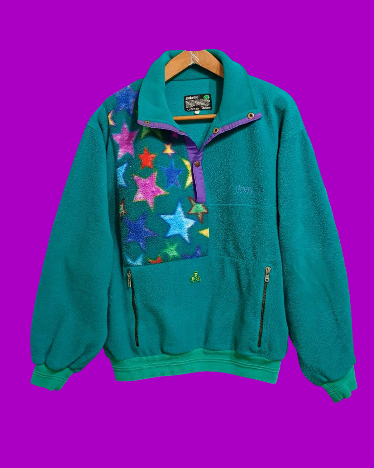 Vintage Multicolor Fantasy 90's Rare Fleece Unisex Size L
