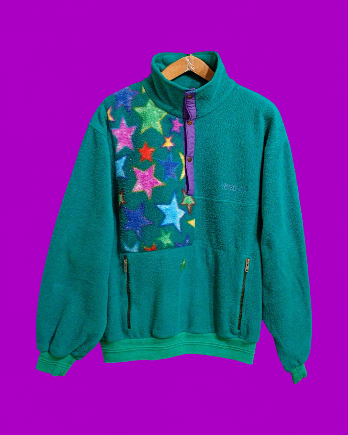Vintage Multicolor Fantasy 90's Rare Fleece Unisex Size L
