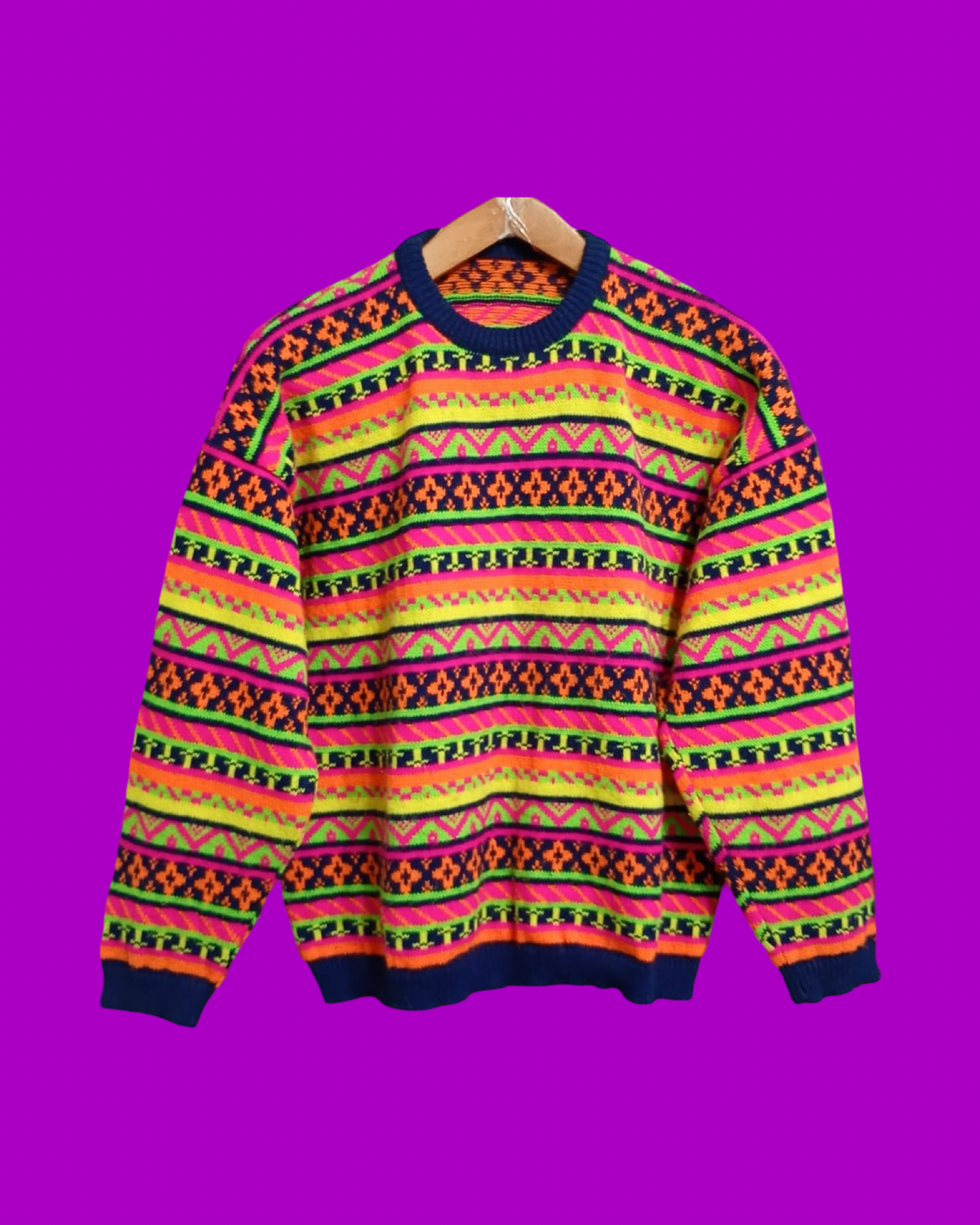 Vintage Multicolor Fantasy 90's Sweater Woman Size M