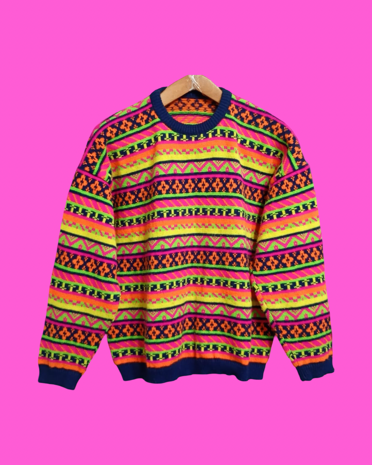 Vintage Multicolor Fantasy 90's Sweater Woman Size M