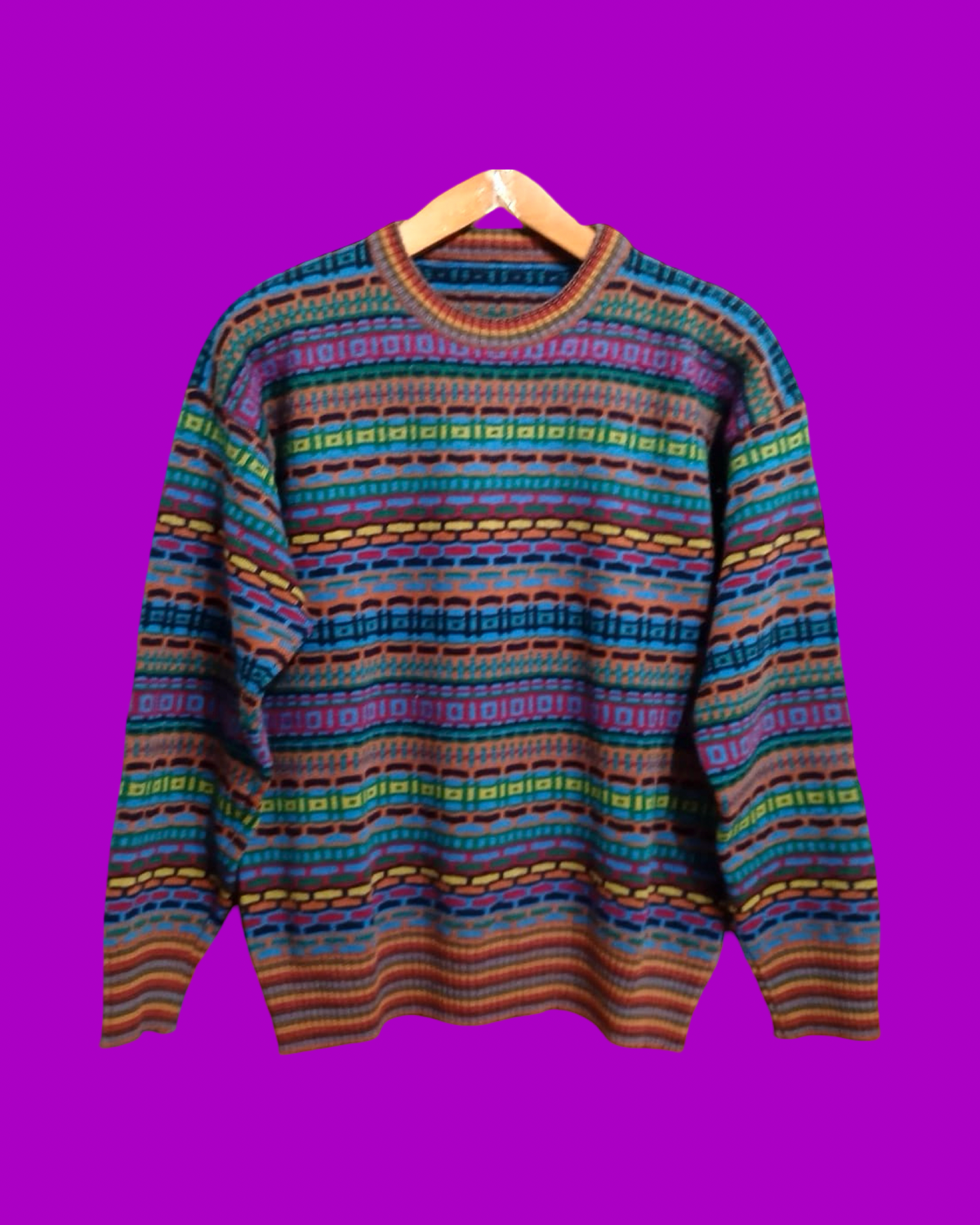 Vintage Multicolor Fantasy 90's Sweater Unisex Size L
